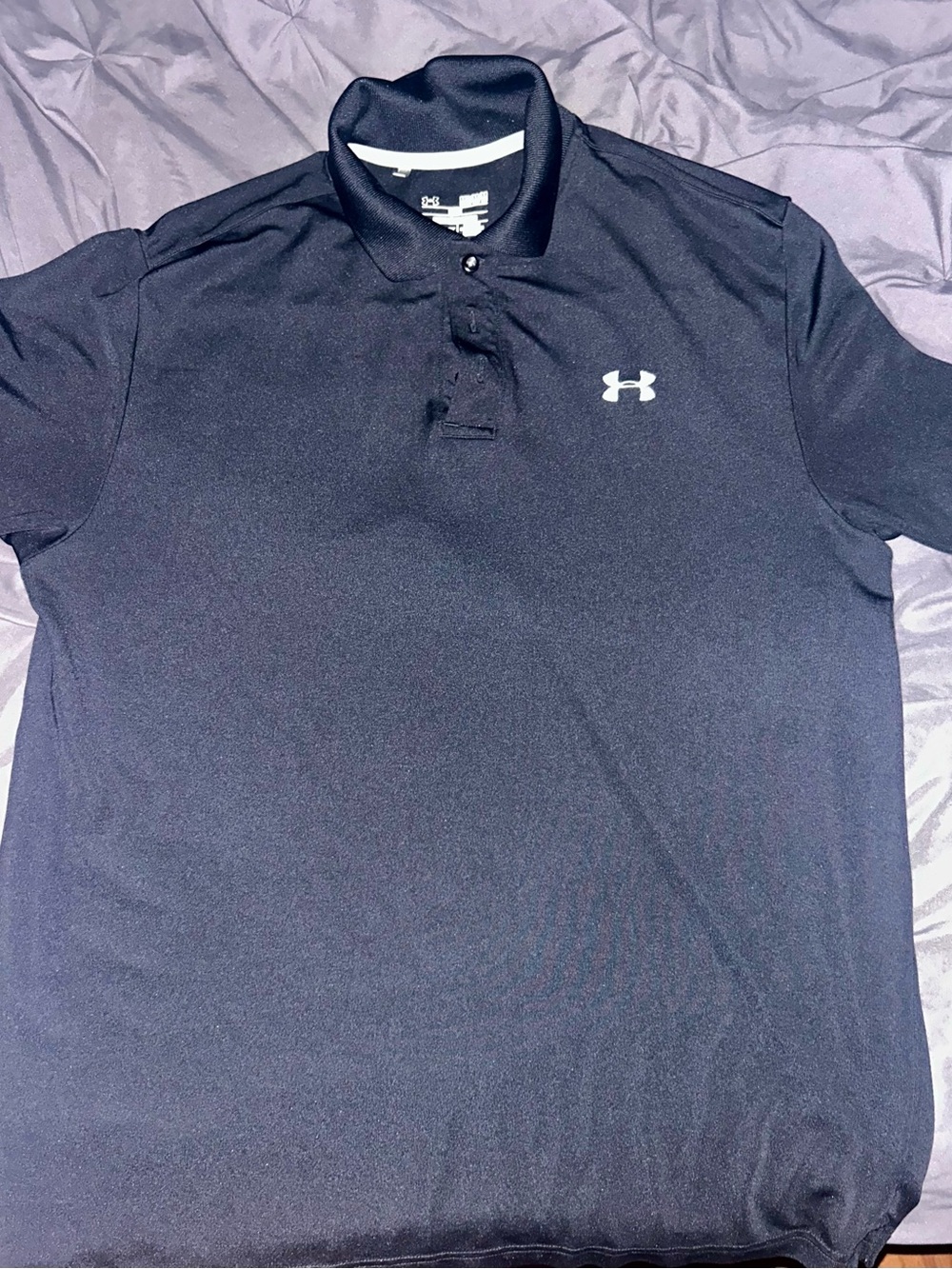 Under Armour Men’s Navy Polo with White Logo
